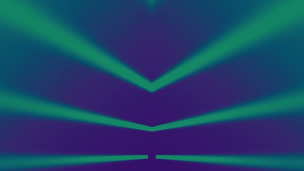 Bright Floating Green Bands Light Abstract Symmetrical Composition Futuristic Background — Vídeo de stock