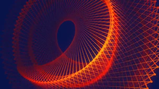 Intricate Digital Seamless Loop Animation Elegant Wire Structure Twisting Floating — Wideo stockowe
