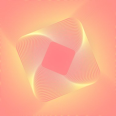 Pattern of lines on a colored background representing square three-dimensional geometric object. Abstract modern art design. 3d rendering digital illustration