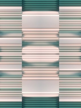 Modern 3d rendering background with pushing up stack element. Technology concept. Banner template design. Digital illustration