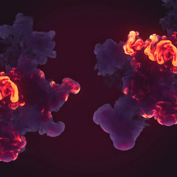 Fire Explosion Smoke Trails Dark Background Graphic Design Abstract Digital — Foto Stock