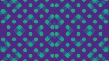 Yanardöner neon gradyanı olan karikatür simetrik geometrik desen. Şablon tasarımı. 3D canlandırma dijital animasyon. 4K, Ultra HD çözünürlüğü