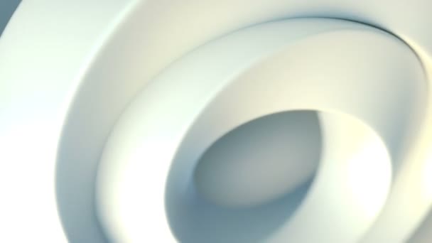 Digital Seamless Loop Animation Curved Twisted White Shape Symbolizing Constant — Vídeos de Stock