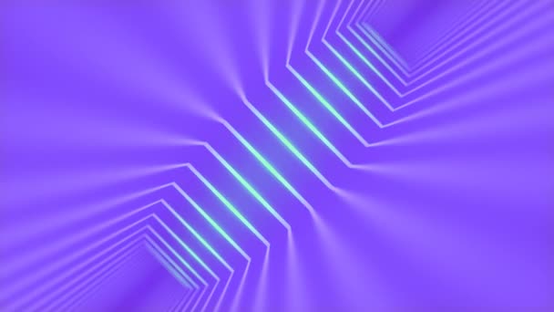 Движение Ярких Неоновых Лучей Света Фиолетовом Фоне Абстрактный Дизайн Обложки — стоковое видео