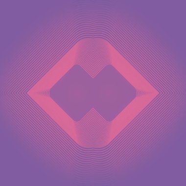 Pink colored symmetrical pattern of lines, on a violet background. Abstract modern art design. Futuristic technology style. 3d rendering digital illustration