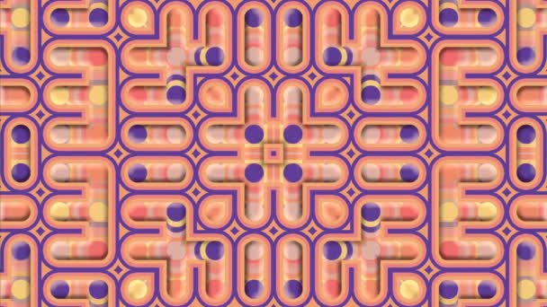 Abstract Cartoon Symmetric Pattern Gradient Moving Pipeline Geometric Art Background — Stockvideo