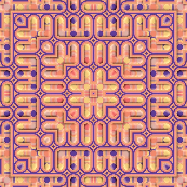 Abstract Cartoon Symmetric Pattern Gradient Moving Pipeline Geometric Art Background — Foto Stock