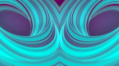 Psychedelic symmetrical background from curved shapes in neon color. Abstract cover design. Digital seamless loop animation. 3d rendering. HD resolution