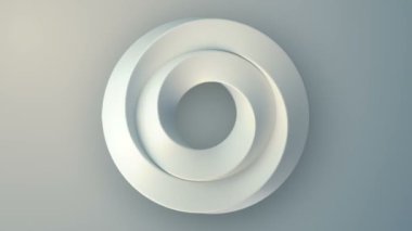 Digital seamless loop animation of a curved twisted white shape symbolizing constant movement. 3d rendering abstract pattern. Creative concept design. HD resolution