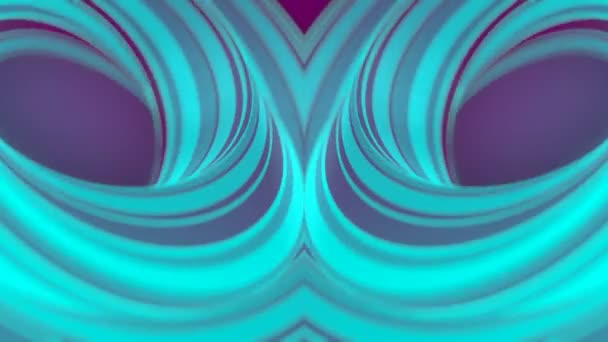 Психоделический Симметричный Фон Изогнутых Форм Неонового Цвета Абстрактный Дизайн Обложки — стоковое видео