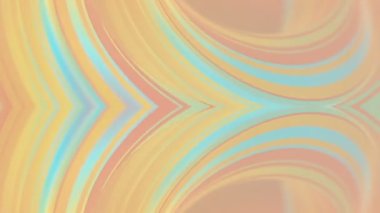 Digital seamless loop animation symmetrical pattern of curved shapes with iridescent stripes. Geometric background. Template design. 3d rendering. HD resolution