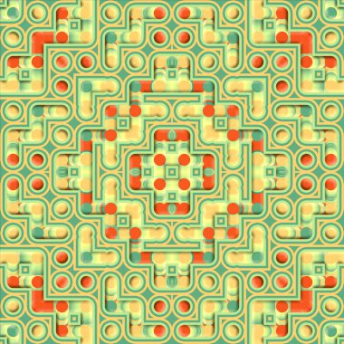 Abstract symmetrical geometric composition with gradient pattern. Futuristic background. 3d rendering digital illustration