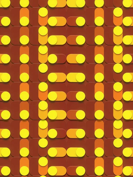 Жовтувато Помаранчевий Геометричний Фон Стилізованих Годинників Показують Різний Час Анотація — стокове фото