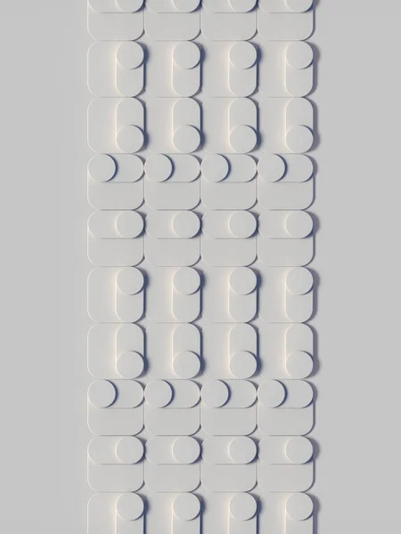 Белый Абстрактный Фон Простым Геометрическим Рисунком Дизайн Креативной Концепции Рендеринг — стоковое фото