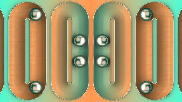 Motif Symétrique Coloré Avec Billes Métal Roulantes Sur Une Surface — Photo
