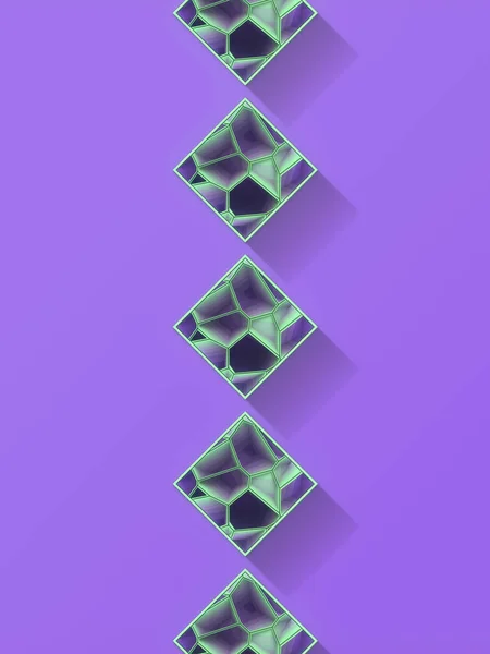 Three Dimensional Fantasy Crack Pattern Long Shadow Fancy Neon Gradient — Stock Photo, Image