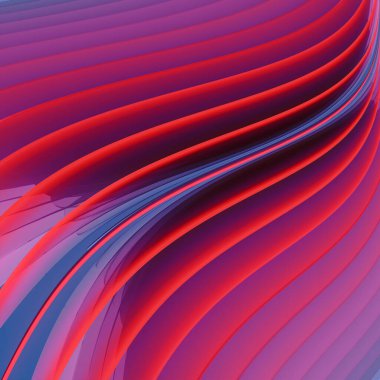 Yuvarlak neon renkli çizgiler. Modern minimal stil. Yaratıcı bir kavram. Soyut geometrik desen. 3d dijital resimleme