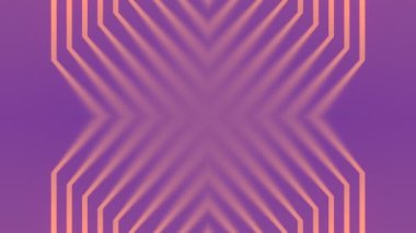 Parlak turuncu ışık ışınlarının dijital animasyonuyla simetrik bileşim. Optik yanılsama. Yaratıcı bir kavram. 3D görüntüleme. 4K, Ultra HD çözünürlüğü