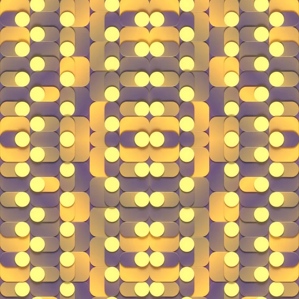 Αφηρημένη Ψηφιακή Απεικόνιση Ενός Συμμετρικού Πολύχρωμου Μοτίβου Μοβ Και Κίτρινους — Φωτογραφία Αρχείου