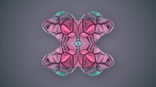 Infinite Digital Seamless Loop Animation Psychedelic Three Dimensional Symmetrical Neon — Stock Video
