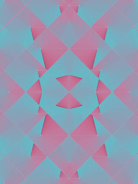ファンシーグラデーションの万華鏡模様 発表のための幾何学的な抽象アートの背景 デジタル3Dレンダリングデジタルイラスト — ストック写真