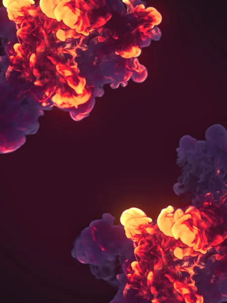 热化学烟的文摘组合物 用于概念设计的未来爆炸 3D渲染数字图像 — 图库照片