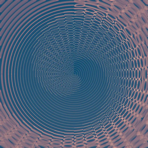 Spiral Diverging Wave Chaotically Rotated Planar Circles Blue Background Creative — Stock Photo, Image