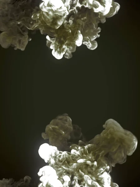 色の煙で非常に現実的な化学爆発 3Dレンダリングデジタルイラスト — ストック写真