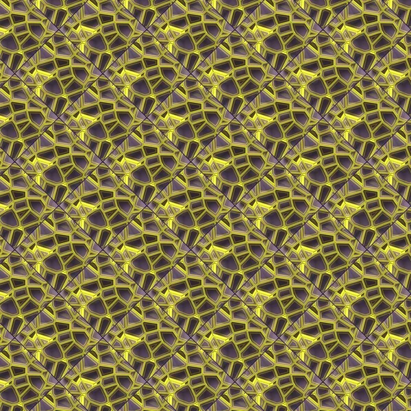 Quadrado Blocos Renderização Ilustração Digital Com Padrão Fissuras Geométricas Amarelas — Fotografia de Stock