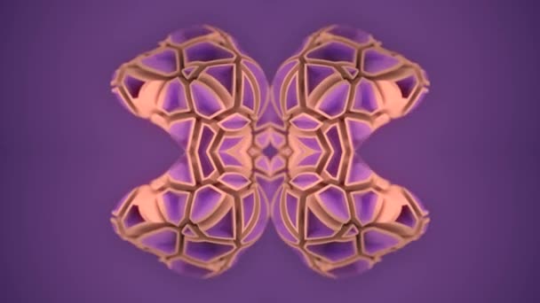 Abstrakt Cyklisk Sömlös Loop Animation Symmetrisk Kristall Magisk Form Med — Stockvideo