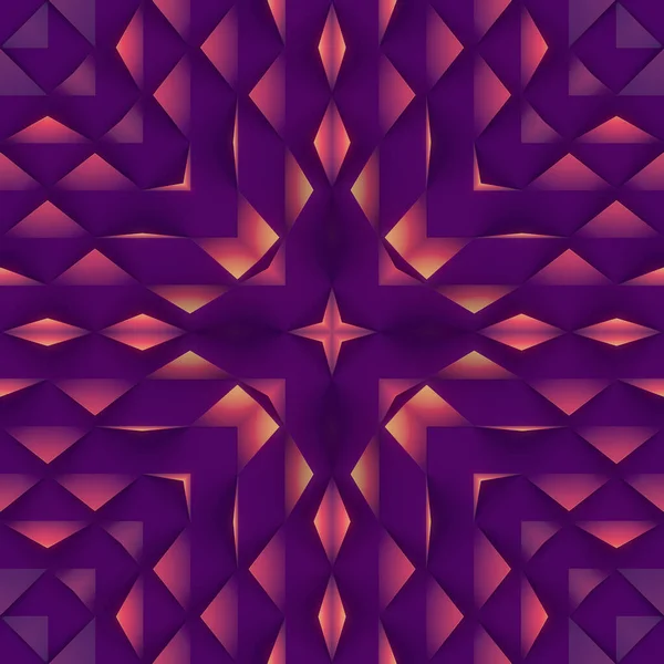 Farbenfroher Symmetrischer Geometrischer Hintergrund Digitale Darstellung Eines Dreieckigen Formmusters Rendering — Stockfoto