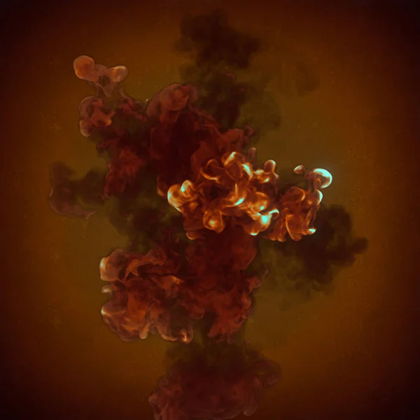 Химический Взрыв Дымовыми Следами Коричневом Фоне Trendy Template Рендеринг Цифровой — стоковое фото
