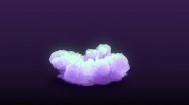 Karanlık arka planda hareketli grafik tasarımı için neon renkli kimyasal dumanlı fantastik bir patlama. Moda ağır çekim video şablonu. Işık efekti. 3D canlandırma dijital animasyon. 4K, UHD çözünürlüğü