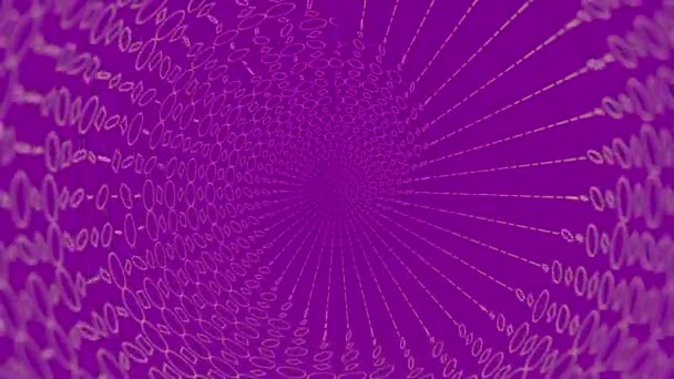 Spirale Divergente Welle Chaotisch Rotierender Flacher Kreise Und Quadrate Auf — Stockvideo