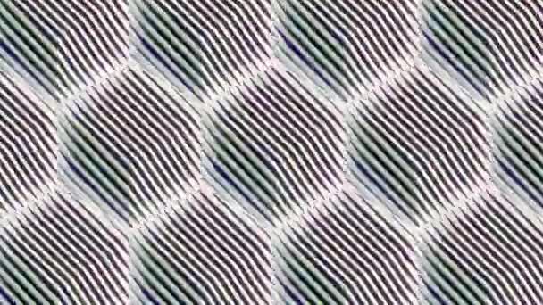Izometrická Projekce Abstraktního Kostkového Vzoru Pruhovanou Pestrobarevnou Texturou Tenkých Plátků — Stock video