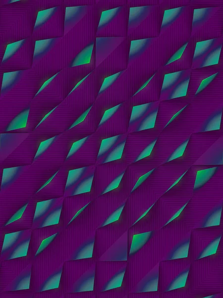 紫色の背景に単純な幾何学的対称パターンのデジタルイラスト 未来的なテクノロジースタイル 3Dレンダリング — ストック写真
