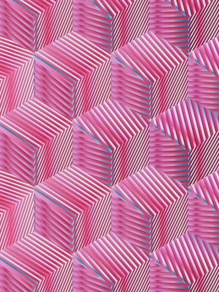 Proyección Isométrica Patrón Cubo Con Textura Multicolor Rayado Fondo Abstracto — Foto de Stock
