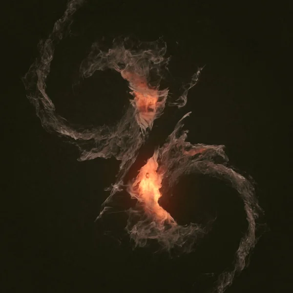 魔法の炎の燃えるような旋風 抽象的な創造的なデザインの背景 3Dレンダリングデジタルイラスト — ストック写真
