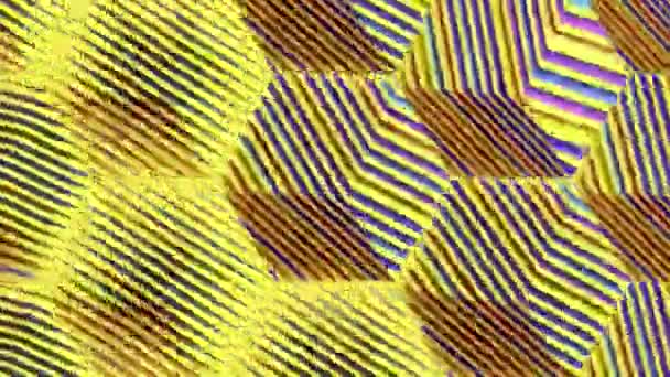 Mnohobarevná Pruhovaná Textura Tenkých Plátků Zdobí Abstraktní Obrazec Kostek Izometrické — Stock video