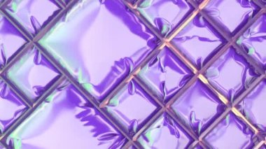 Metalleştirilmiş pırıltılı folyo deseninin döngüsel dijital dikişsiz döngü animasyonuna sahip gelecekçi neon renkli arka plan. Modern tasarım. 3D görüntüleme. HD çözünürlüğü
