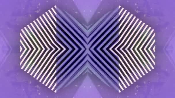 Abstrakte Symmetrische Komposition Einer Hellen Geometrischen Form Mit Gestreifter Textur — Stockvideo