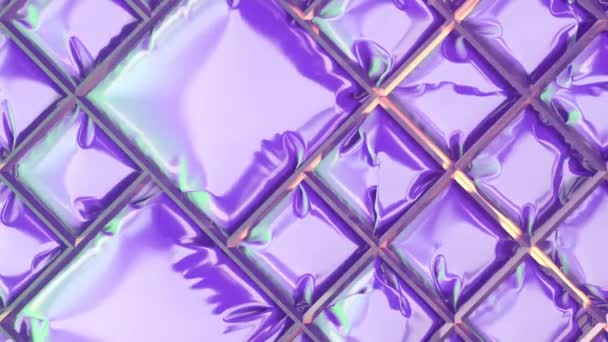 Futuristischer Neonfarbener Hintergrund Mit Zyklischer Digitaler Nahtloser Schleifenanimation Eines Metallisierten — Stockvideo