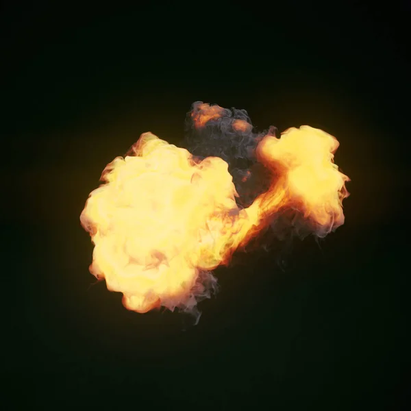 黒い背景に濃い煙の混合物で爆発 抽象的な創造的な概念 3Dレンダリングデジタルイラスト — ストック写真