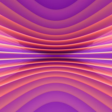 Mor çizgili parlak bir arka plan. Yaratıcılık eğilimli dalgalar. Soyut kapak tasarımı. 3d dijital resimleme