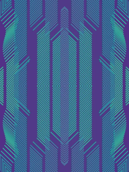Abstrakcyjne Symetryczne Geometryczne Tło Falowanymi Cyfrowymi Strumieniami Kolorów Neonów Ilustracja — Zdjęcie stockowe