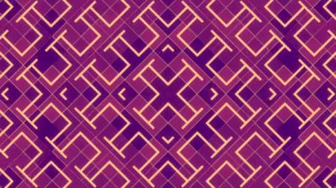 Basit geometrik şekillerin simetrik bileşimi. 3d özet arkaplan oluşturuluyor. Dijital dikişsiz döngü animasyonu. 4K, Ultra HD çözünürlüğü