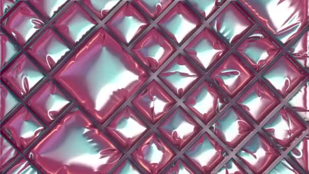 Parlak Metalize Bir Filmin Şişirilebilir Kalıbının Dijitalsiz Döngü Animasyonu Geometrik — Stok video