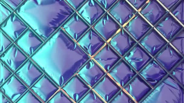 Надувной Рисунок Блестящей Металлизированной Пленки Неонового Цвета Абстрактный Креативный Дизайн — стоковое видео