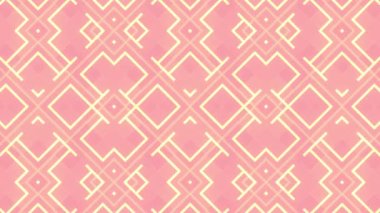 Renkli, hareketli geometrik bir desenin döngüsel, dikişsiz döngü animasyonundan parlak simetrik arkaplan. Soyut kapak tasarımı. 3D görüntüleme. 4K, Ultra HD çözünürlüğü