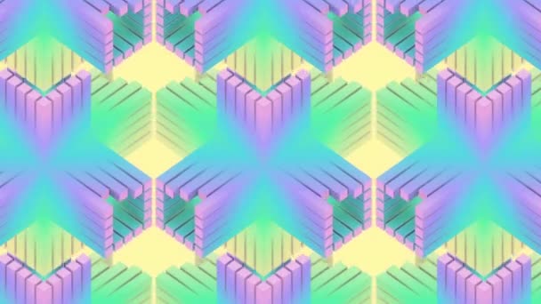 Fondo Colorido Futurista Abstracto Con Patrón Formas Geométricas Rectangulares Color — Vídeo de stock